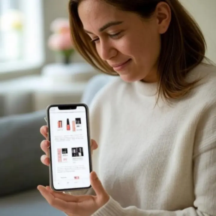 Prezentacja sklepu CosmoKitX na ekranie telefonu