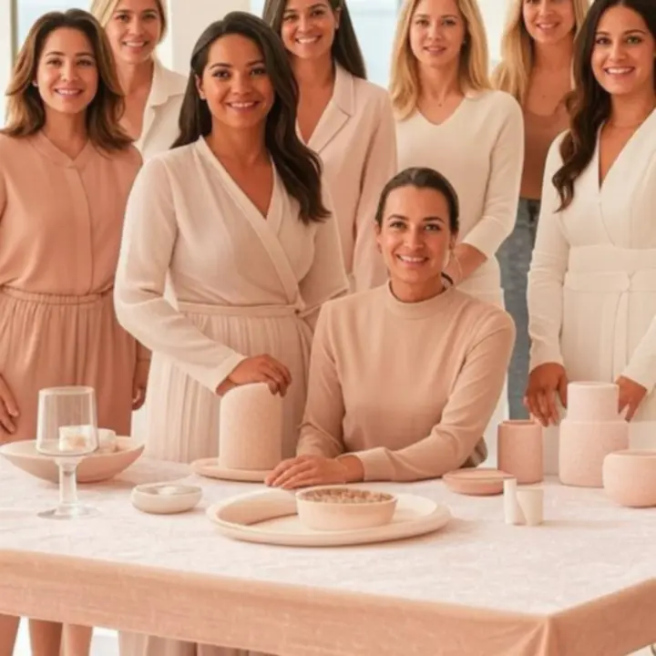 Zespół CosmoKitX podczas pracy nad nowymi zestawami kosmetycznymi w przytulnym, jasnym biurze